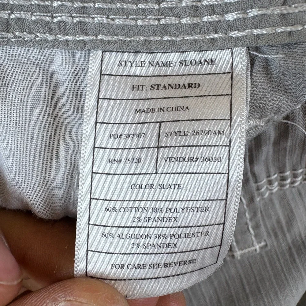 BKE Buckle Sloane Chino Shorts Mens 32x10.5 Slate Cotton Standard Fit Flat Front